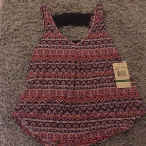 Pink and purple patterned tank top